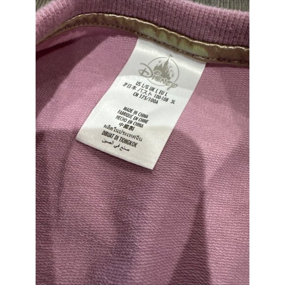 50th Anniversary Walt Disney World Shirt  Sweatshirt Womens L Crop Pink Bling - Picture 10 of 10